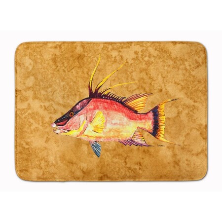 Carolines Treasures Hog Snapper on Gold Machine Washable Memory Foam Mat 8751RUG